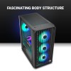 Ant Esports 205 Air Mid-Tower Computer Case/Gaming Cabinet - Black | Tempered Glass Side Panel and USB 3.0 | Support ATX, Micro-ATX, Mini-ITX | Pre-Installed 4 x 120mm ARGB Fans