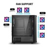Ant Esports 205 Air Mid-Tower Computer Case/Gaming Cabinet - Black | Tempered Glass Side Panel and USB 3.0 | Support ATX, Micro-ATX, Mini-ITX | Pre-Installed 4 x 120mm ARGB Fans