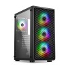 Ant Esports 211 Air Mid-Tower Computer Case/Gaming Cabinet - Black | Support ATX, M-ATX, ITX | Pre-Installed 3 x 120mm ARGB Front Fan & 1 x 120mm ARGB Rear Fan