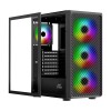 Ant Esports 211 Air Mid-Tower Computer Case/Gaming Cabinet - Black | Support ATX, M-ATX, ITX | Pre-Installed 3 x 120mm ARGB Front Fan & 1 x 120mm ARGB Rear Fan