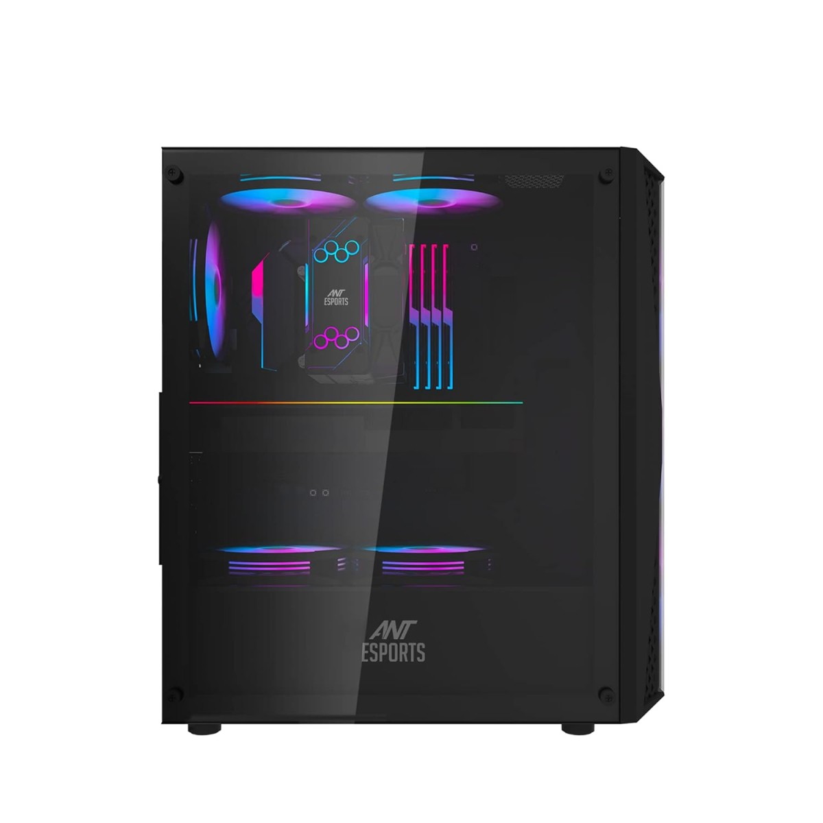 Ant Esports 220 Air Mid- Tower Computer Case/Gaming Cabinet - Black | Support - ATX, M-ATX, ITX | Pre-Installed 3 x 120mm Front Fans and 1 x 120mm Rear Fan