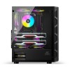 Ant Esports 510 AIR Mid Tower Gaming Cabinet Computer Case Supports E-ATX, ATX, Micro-ATX, Mini-ITX Motherboard Sliding Tempered Glass Side Panel, 3x120 mm ARGB Front 1x120 mm ARGB Rear Fans, Black