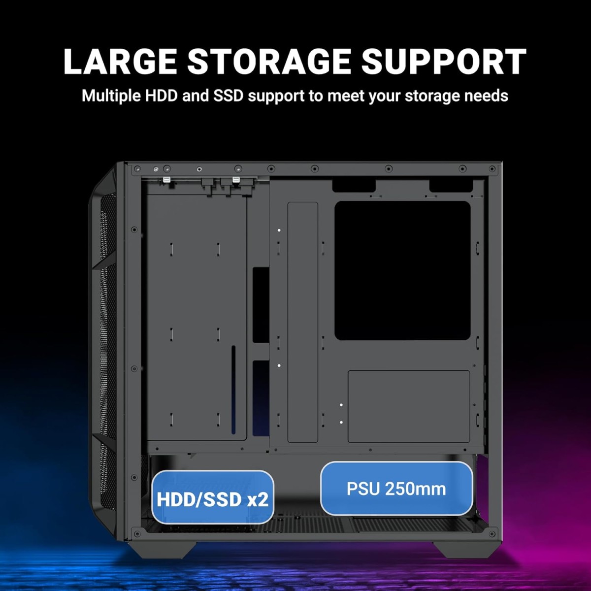 Ant Esports 611 Air Mid-Tower Computer Case/Gaming Cabinet - Black | Support ATX, M-ATX, ITX | Pre-Installed 3 x 120mm ARGB Front Fan & 1 x 120mm ARGB Rear Fan