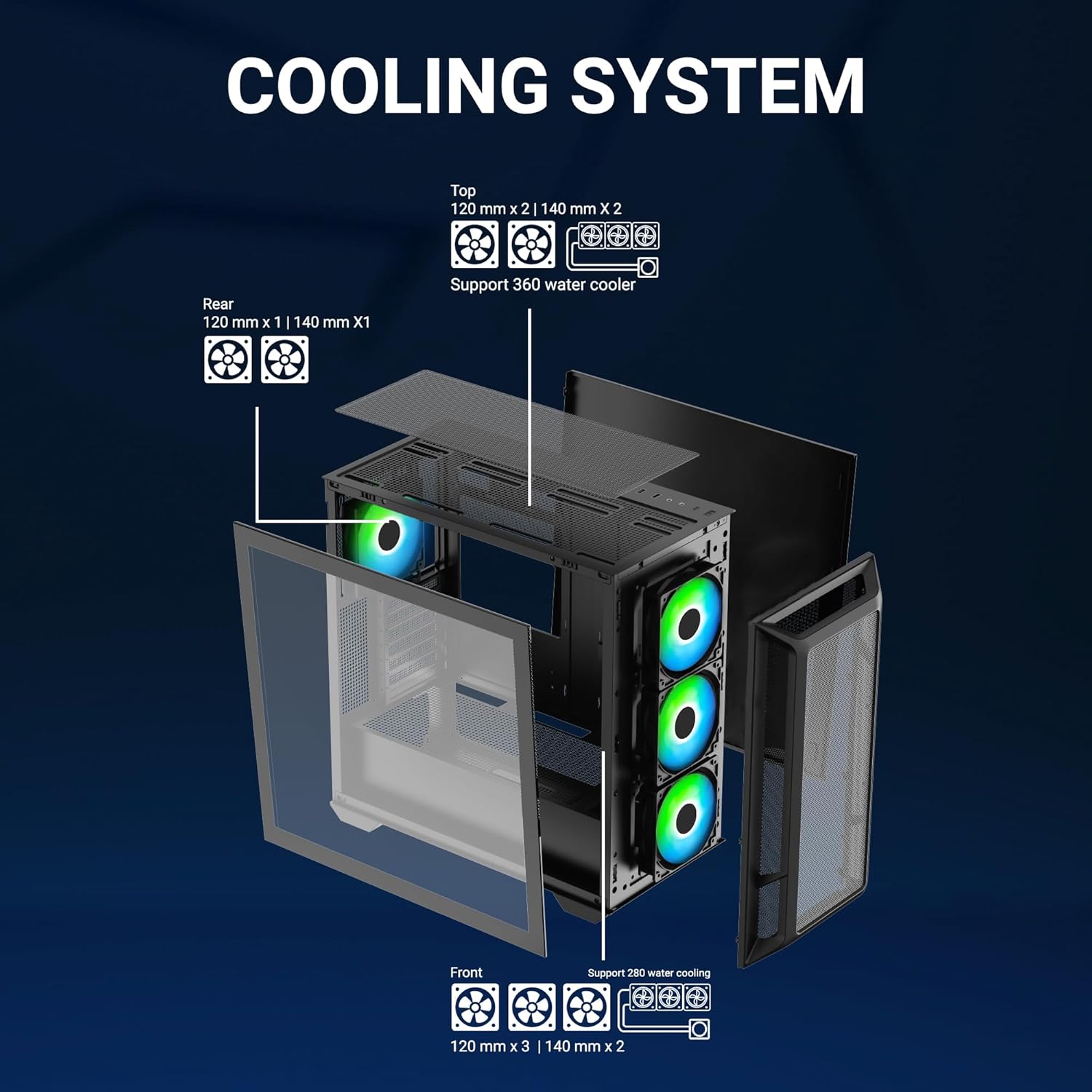 Ant Esports 611 Air Mid-Tower Computer Case/Gaming Cabinet - Black ...