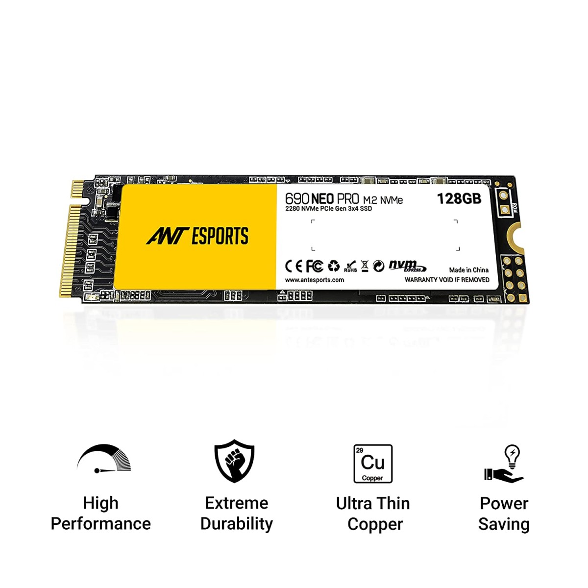 Ant Esports 690 Neo Pro M.2 NVMe SSD 128 GB Internal Solid State Drive (SSD) with NMVe