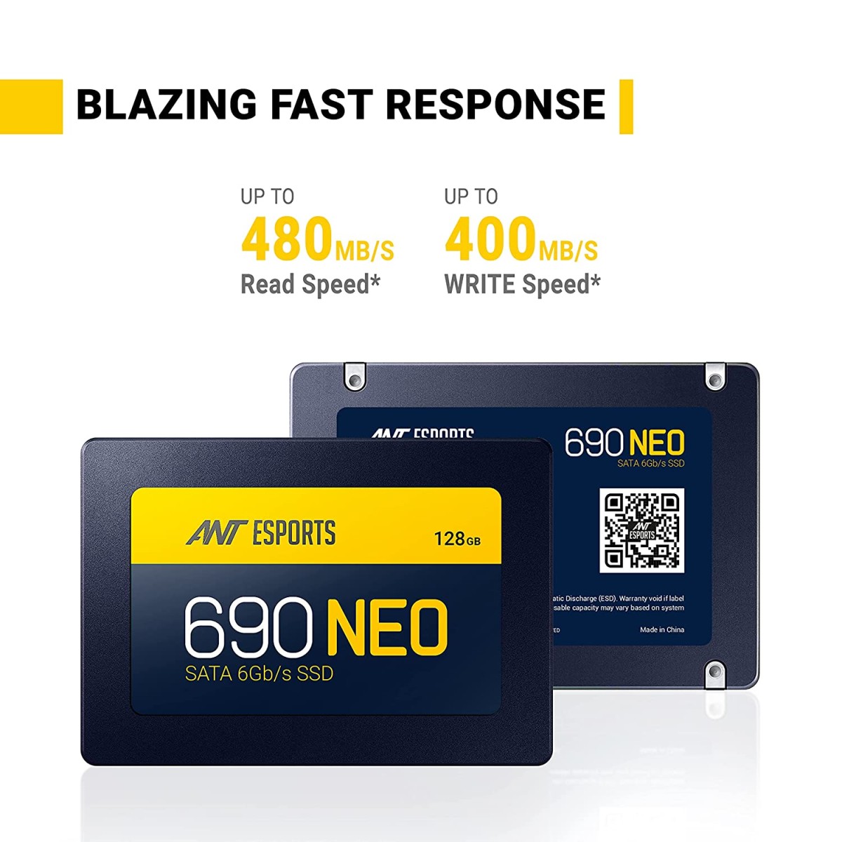 Ant Esports 690 Neo Sata 2.5 128 GB SSD Internal Solid State Drive (SSD) with SATA III Interface, 6Gb/s, Fast Performance