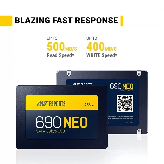 Ant Esports 690 Neo Sata 2.5" 256 GB SSD Internal Solid State Drive (SSD) with SATA III Interface, 6Gb Black