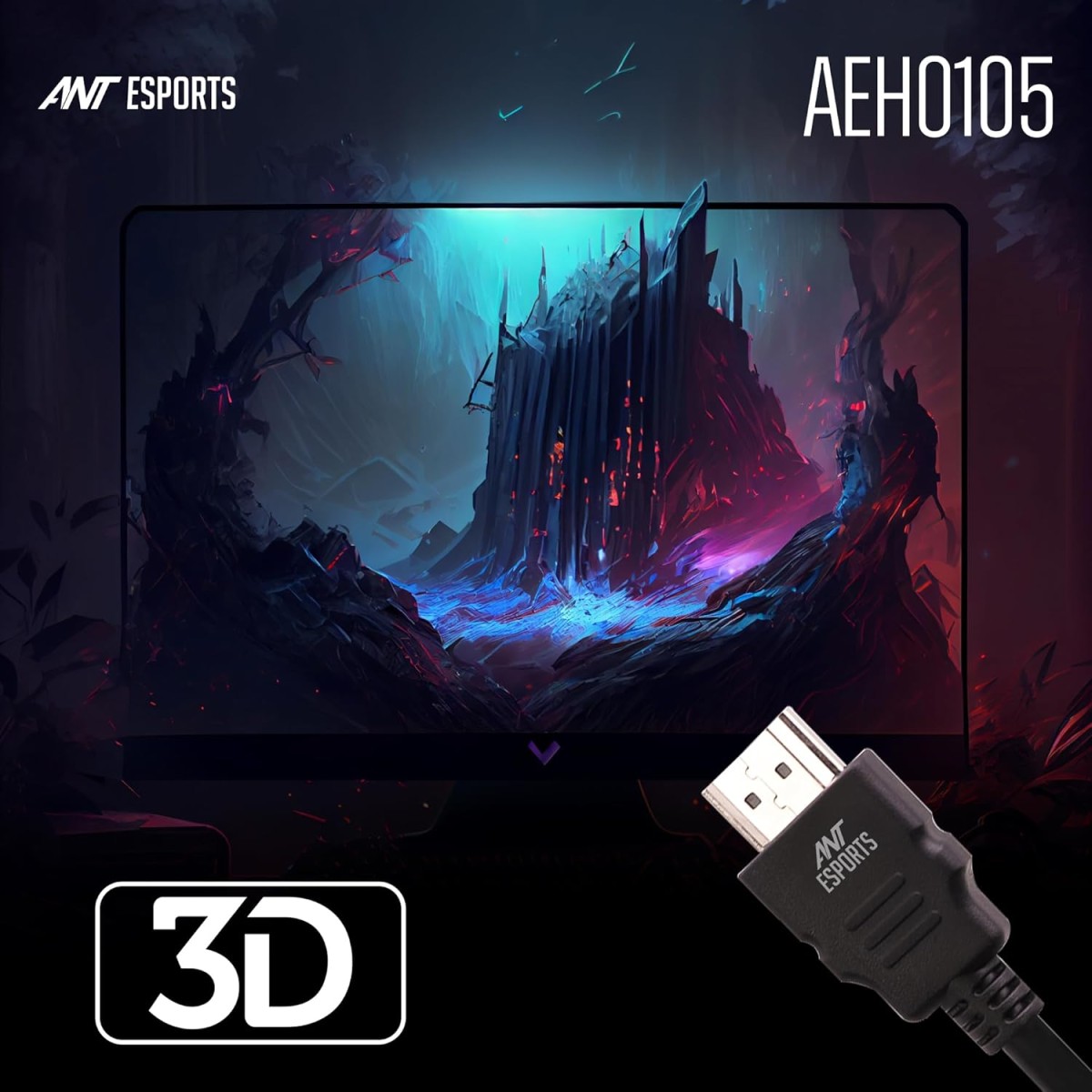 Ant Esports AEH0105 HDMI Cable 4K High-Speed HDMI Cord 18Gbps with Ethernet Support 4K 60Hz Compatible with Windows,Apple more