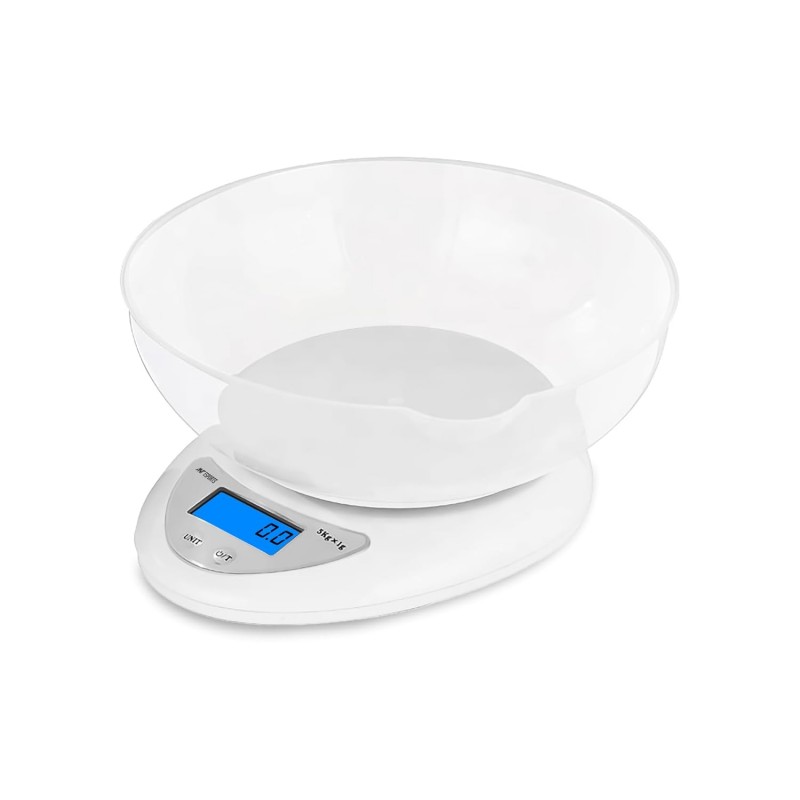 Ant Esports AEKS200 Kitchen Weighing Machine with Bowl, Weighing Scale for Fitness, Shop,Home Baking/Cooking with Large LCD Display,Tare Function,Over Load Indicator,Weigh Upto 5Kgs,30 Months Warranty