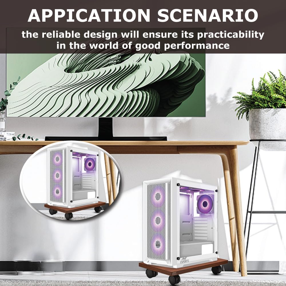 Ant Esports CS110 Computer Tower Stand for Home and Office 15.7 inch CPU Lockable Tower Stand with 4 Caster Wheels Fits Most PC(Choco Walnut) Ant Esports CS110 Computer Tower Stand for Home and Office 15.7 inch CPU Lockable Tower Stand with 4 Caster Wheels Fits Most PC(Choco Walnut)