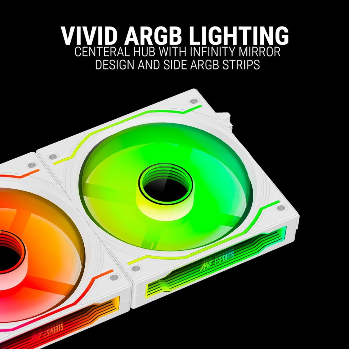 Ant Esports Crystaflow 3 in 1 120mm ARGB Case Fan Kit with ARGB Controller, 2000 RPM, 58.23 CFM Airflow - White