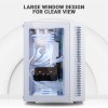 Ant Esports Crystal Mini-Tower Computer Case/Gaming Cabinet - White | Support E-ATX, ATX, Micro-ATX, Mini-ITX | Pre-Installed 3 Side Fans and 1 Rear Fan