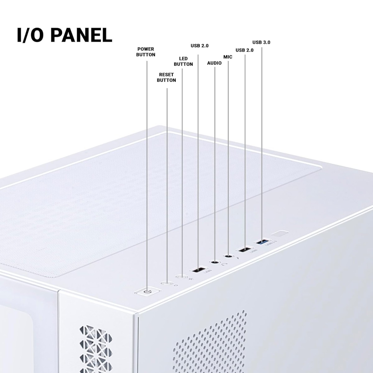 Ant Esports Crystal Mini-Tower Computer Case/Gaming Cabinet - White | Support E-ATX, ATX, Micro-ATX, Mini-ITX | Pre-Installed 3 Side Fans and 1 Rear Fan