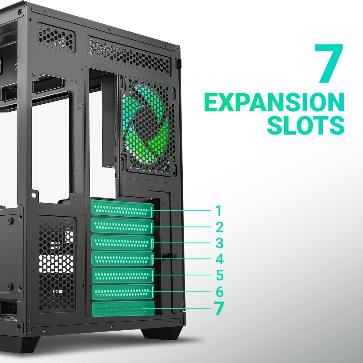 Ant Esports Crystal X11 Mid-Tower High End Computer Case/Gaming Cabinet - Green Black | Support ATX, Micro-ATX, Mini-ITX | Pre-Installed 4 x 120 mm ARGB Fan