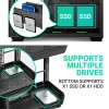 Ant Esports Crystal X11 Mid-Tower High End Computer Case/Gaming Cabinet - Green Black | Support ATX, Micro-ATX, Mini-ITX | Pre-Installed 4 x 120 mm ARGB Fan