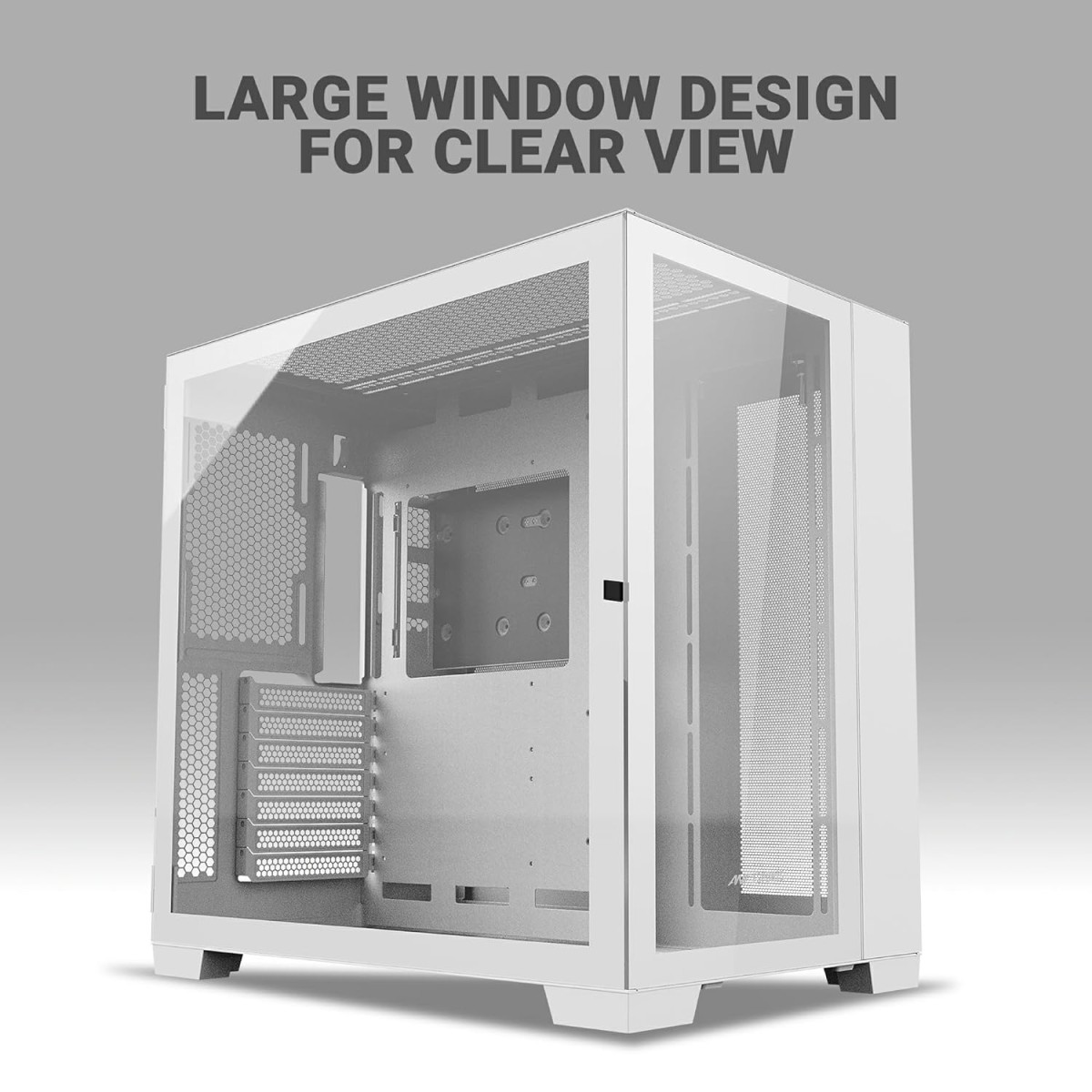 Ant Esports Crystal XL Mid-Tower Computer Case/Gaming Cabinet - White | Support ATX, Micro-ATX, Mini-ITX | Pre-Installed 3 Side Fans and 1 Rear Fan