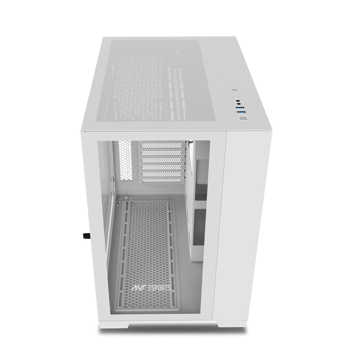 Ant Esports Crystal XL Mid-Tower Computer Case/Gaming Cabinet - White | Support ATX, Micro-ATX, Mini-ITX | Pre-Installed 3 Side Fans and 1 Rear Fan