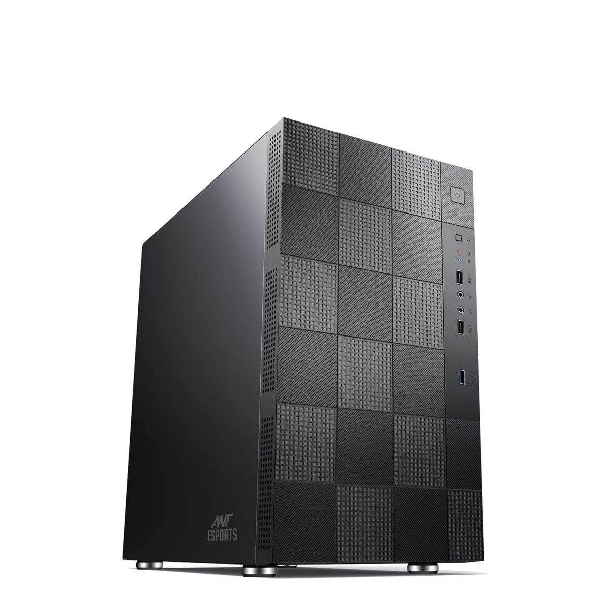 Ant Esports Elite 1000 TG Mid-Tower Computer Case/Gaming Cabinet - Black | Supports M-ATX, ITX with Pre-Installed 1 x 120mm Black Rear Fan