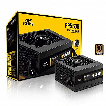 Ant Esports FB550B 80 Plus Bronze Certified Non Modular Gaming Power Supply/PSU for PC with Flat Black Cables and Silent Fan