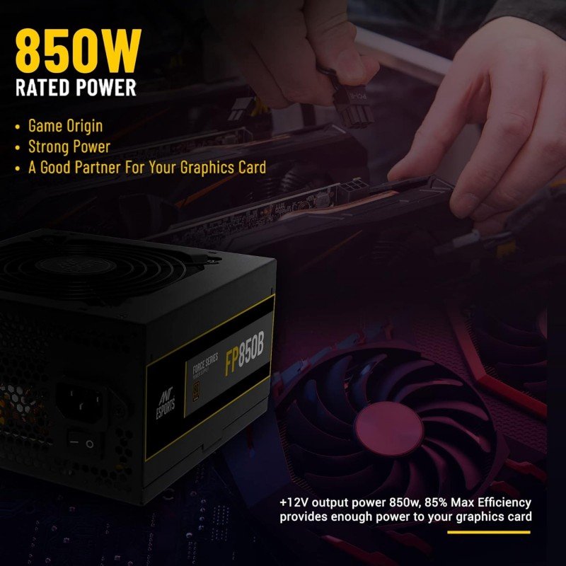 Ant Esports FP750B 80 Plus Bronze Certified Non Modular Gaming Power Supply/PSU with Active PFC, Flat Black Cables and Silent Fan Ant Esports FP750B 80 Plus Bronze Certified Non Modular Gaming Power Supply/PSU with Active PFC, Flat Black Cables and Silent Fan