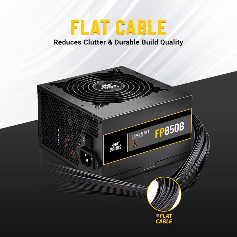 Ant Esports FP750B 80 Plus Bronze Certified Non Modular Gaming Power Supply/PSU with Active PFC, Flat Black Cables and Silent Fan Ant Esports FP750B 80 Plus Bronze Certified Non Modular Gaming Power Supply/PSU with Active PFC, Flat Black Cables and Silent Fan