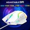 Ant Esports GM320 RGB Optical Wired Gaming Mouse | 8 Programmable Buttons | 12800 DPI I Ergonomic Design with Braided Cable - White