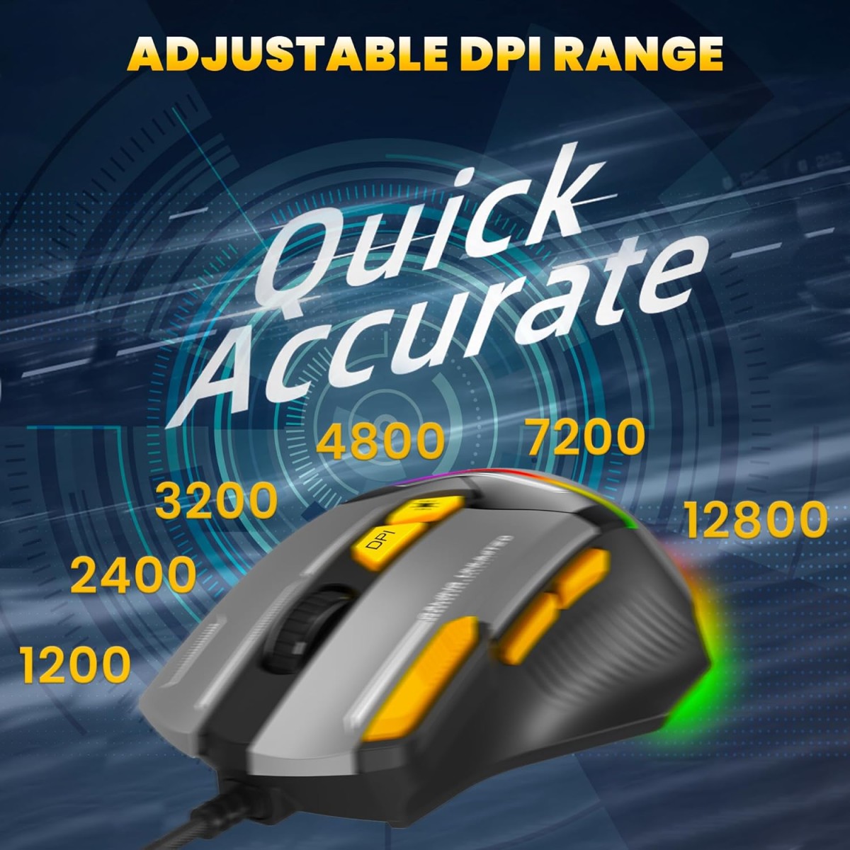 Ant Esports GM333 RGB Wired High End Optical Ergonomic Gaming Mouse With 12800 DPI 1.5M Braided Cable Comes with latest Inbuilt Software