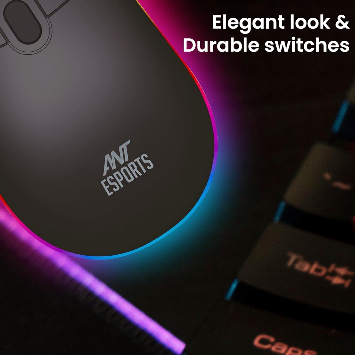 Ant Esports GM40 Wired Optical Gaming Mouse with RGB LED, Lightweight and Ergonomic Design, DPI Upto 2400, Compatible with Windows and Mac