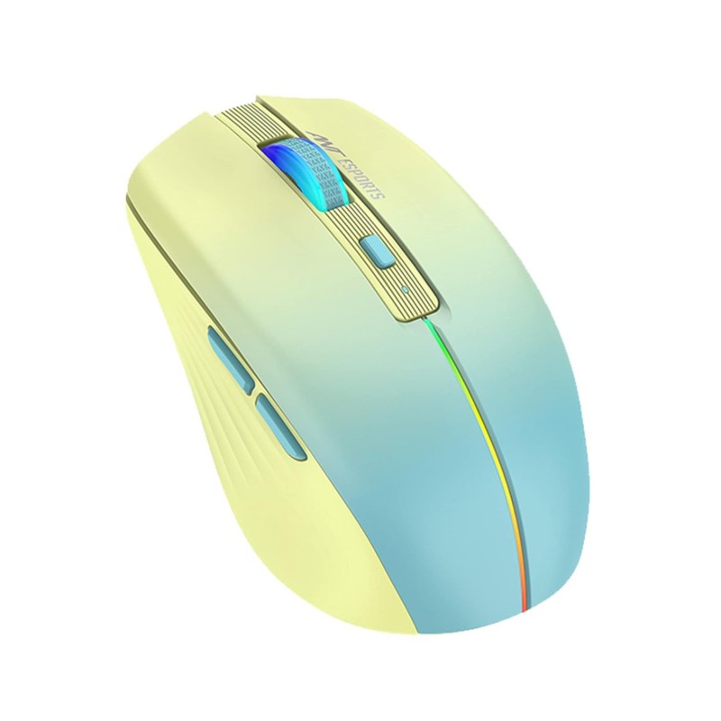 Ant Esports GM400W RGB Wireless Gaming Mouse, Stylish Mouse for Ultimate Gaming, Upto 3200 DPI, 6 Buttons Durable Switches, Dual Color Candy Design - Dull Yellow, Aqua