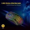 Ant Esports GM700 Lightweight Wireless RGB Gaming Mouse, Rechargeable Mouse with Honeycomb Shell, 11 Led Light Modes, 4 Adjustable DPI, 2.4GHz Wireless RGB Mouse for Laptop PC Mac