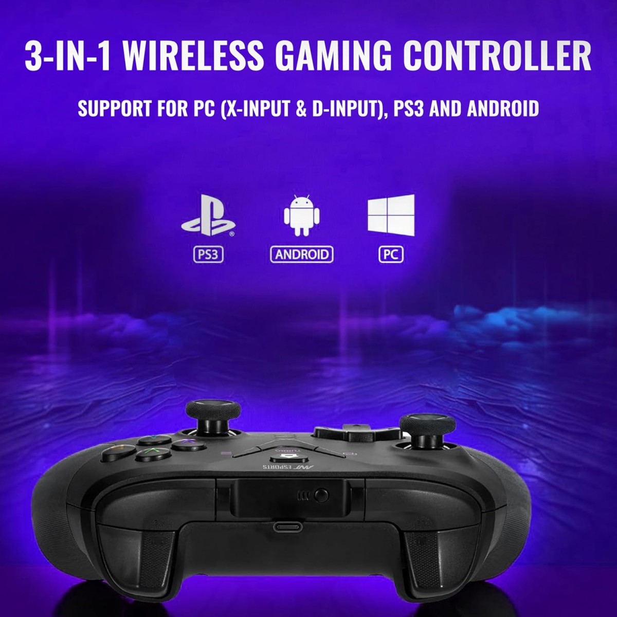 Ant Esports GP365 Pro Wireless Controller with Hall Effect Magnetic Triggers for PC/PS3/Android, 2.4G Connectivity (Black/Grey) Ant Esports GP365 Pro Wireless Controller with Hall Effect Magnetic Triggers for PC/PS3/Android, 2.4G Connectivity (Black/Grey)