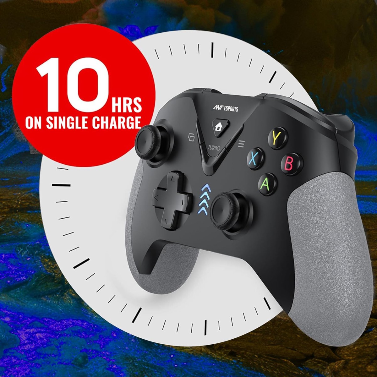 Ant Esports GP365 Pro Wireless Controller with Hall Effect Magnetic Triggers for PC/PS3/Android, 2.4G Connectivity (Black/Grey) Ant Esports GP365 Pro Wireless Controller with Hall Effect Magnetic Triggers for PC/PS3/Android, 2.4G Connectivity (Black/Grey)