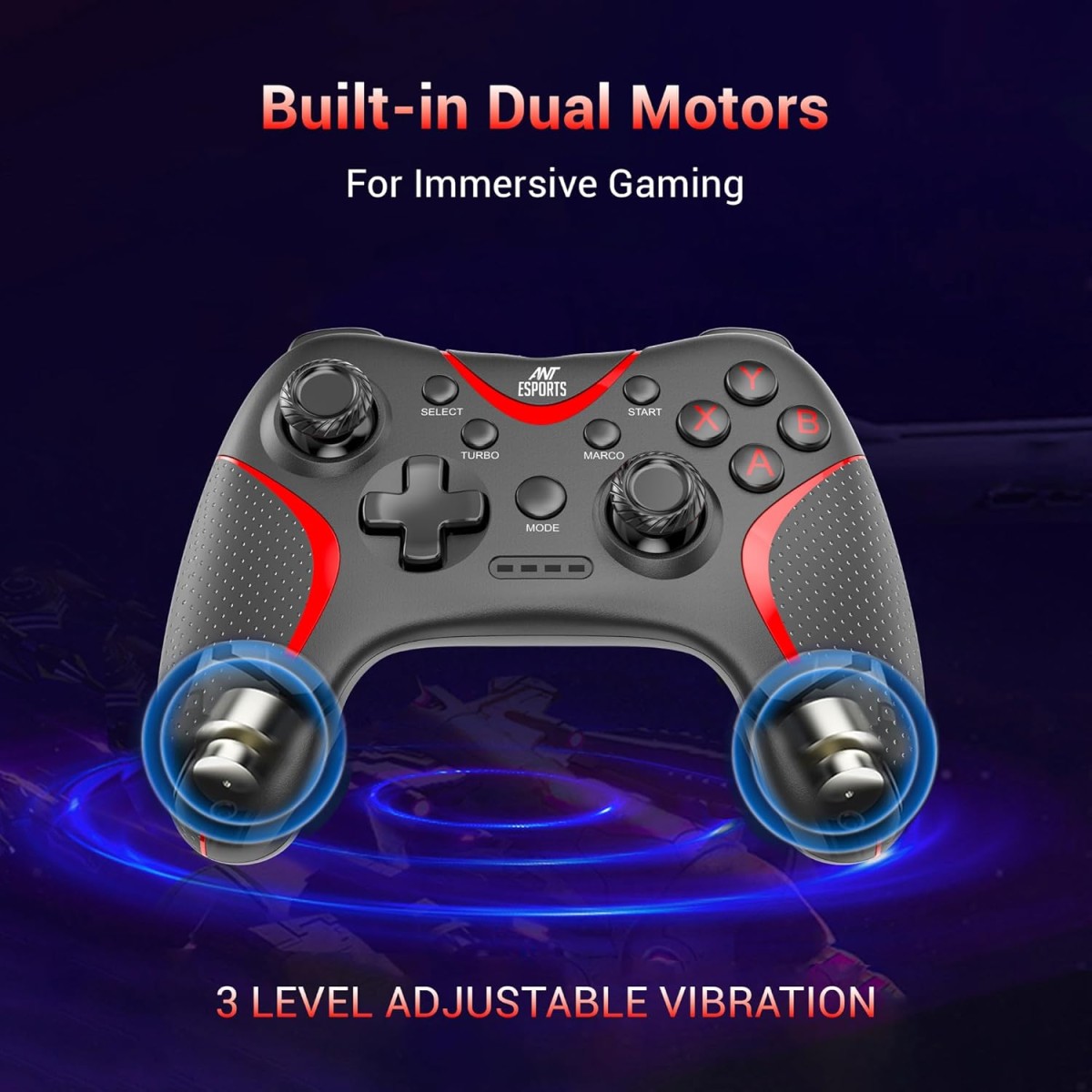 Ant Esports GPL300 Wireless Gamepad for PC, PS3, Android TV, Windows 11/10/8/7 – 2.4GHz USB Controller with Dual Vibration, Turbo Mode, Rechargeable Battery, Plug & Play (Black) Ant Esports GPL300 Wireless Gamepad for PC, PS3, Android TV, Windows 11/10/8/7 – 2.4GHz USB Controller with Dual Vibration, Turbo Mode, Rechargeable Battery, Plug & Play (Black)