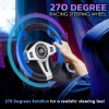 Ant Esports GW185 Racing Wheel 270 Degree Universal USB Powered Car Sim Game Steering Wheel with Gear Shifter and Pedals for PC,Xbox One, PS3, PS4, Switch, Android TV_ Black Blue