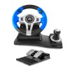 Ant Esports GW185 Racing Wheel 270 Degree Universal USB Powered Car Sim Game Steering Wheel with Gear Shifter and Pedals for PC,Xbox One, PS3, PS4, Switch, Android TV_ Black Blue