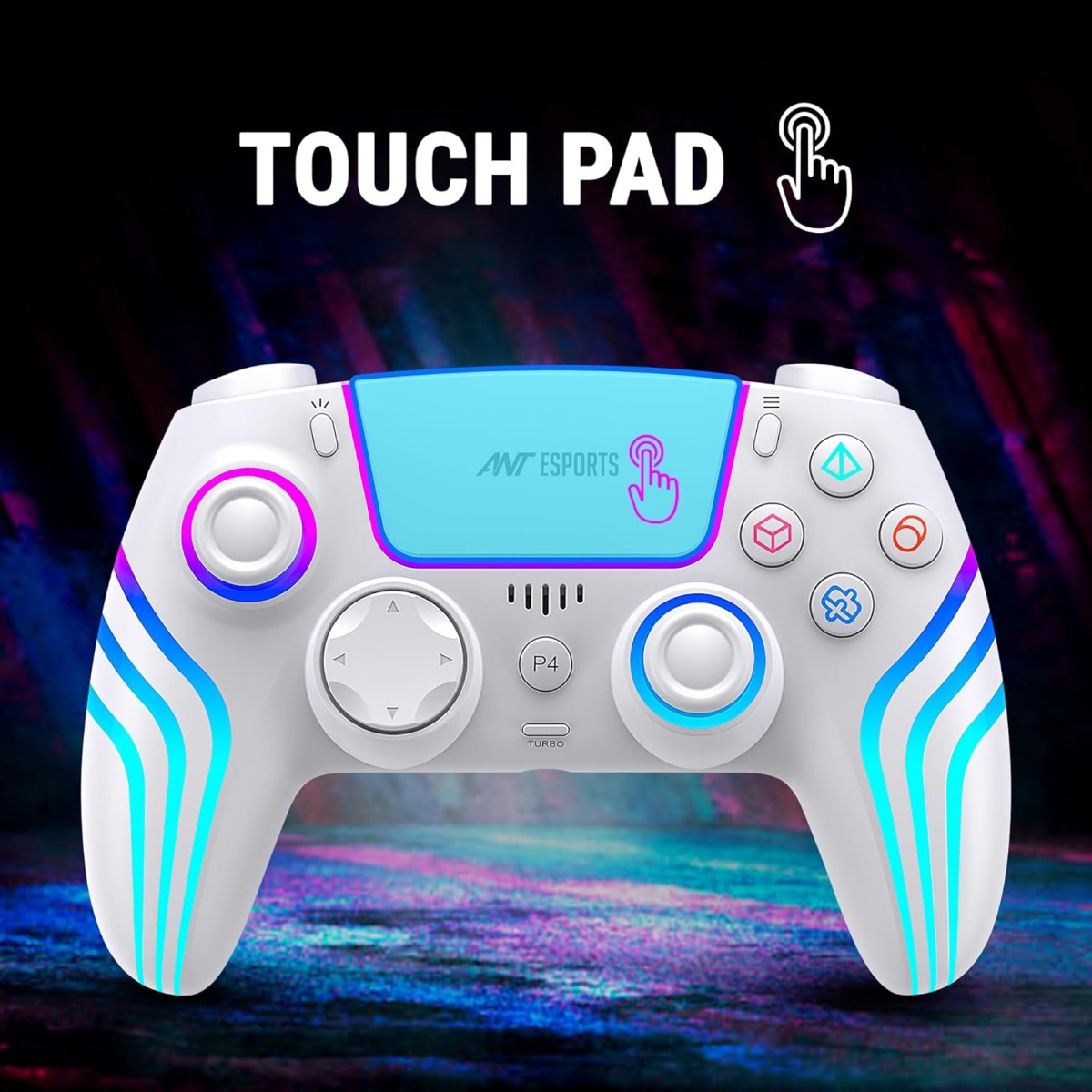 Ant Esports Gp400 Rgb Wireless Controller For Pc / Ps4 / Ps3 / Switch/Android/Ios With Double Shock, Six- Axis Sensor, Turbo Function, Upto 12 Hrs. Play Time, 1000Mah Battery Black