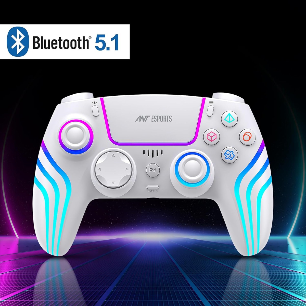 Ant Esports Gp400 Rgb Wireless Controller For Pc / Ps4 / Ps3 / Switch/Android/Ios With Double Shock, Six- Axis Sensor, Turbo Function, Upto 12 Hrs. Play Time, 1000Mah Battery Black