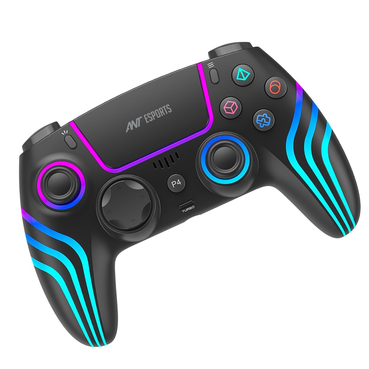 Ant Esports Gp400 Rgb Wireless Controller For Pc / Ps4 / Ps3 / Switch/Android/Ios With Double Shock, Six- Axis Sensor, Turbo Function, Upto 12 Hrs. Play Time, 1000Mah Battery Black