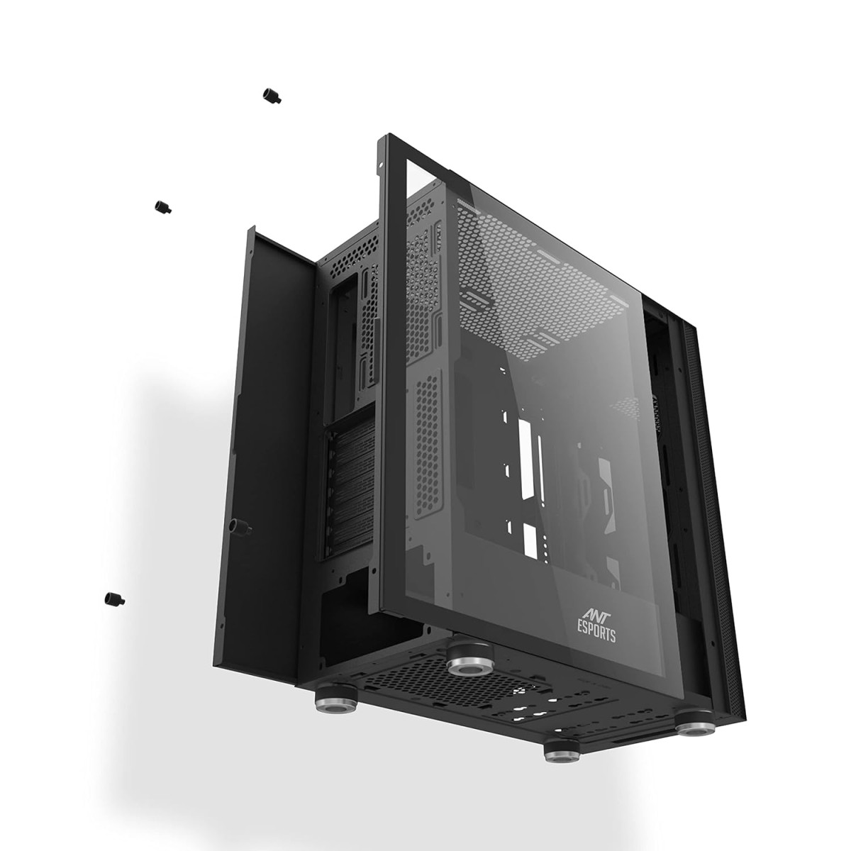 Ant Esports Graffiti Mid- Tower Computer Case/Gaming Cabinet - Black | Supports ATX, Micro-ATX, Mini-ITX | Pre-Installed 1 x 120mm Rear Fan
