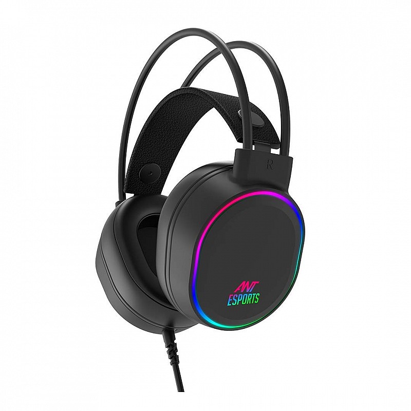 Ant Esports H1000 Pro Wired Over Ear Headphones With Mic (Black)