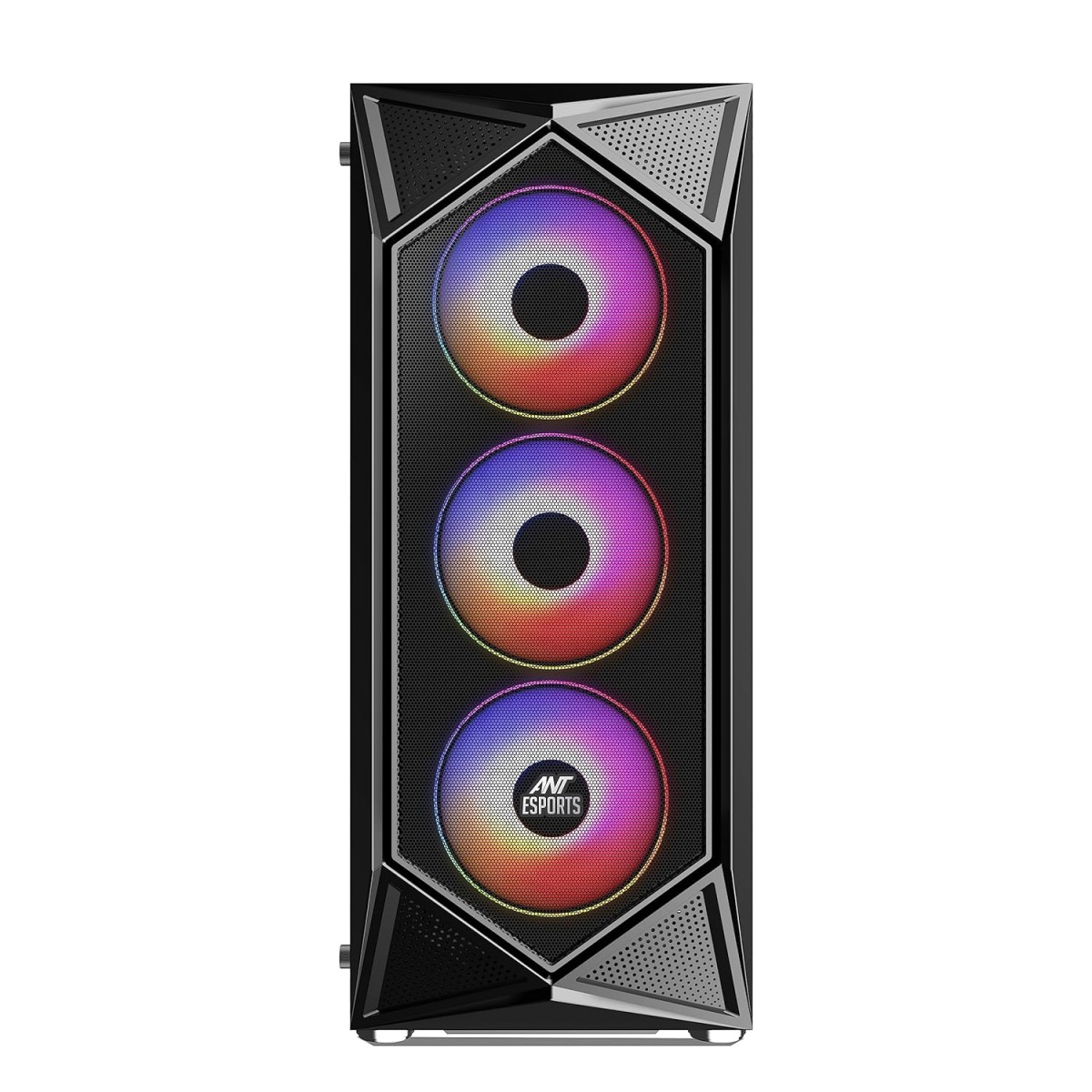 Ant Esports ICE-100 Mid-Tower Computer Case/Gaming Cabinet - Black | Supports ATX, Micro-ATX, Mini-ITX | Pre-Installed 2 x 140mm Front Fans and 1 x 140 mm Rear Fan
