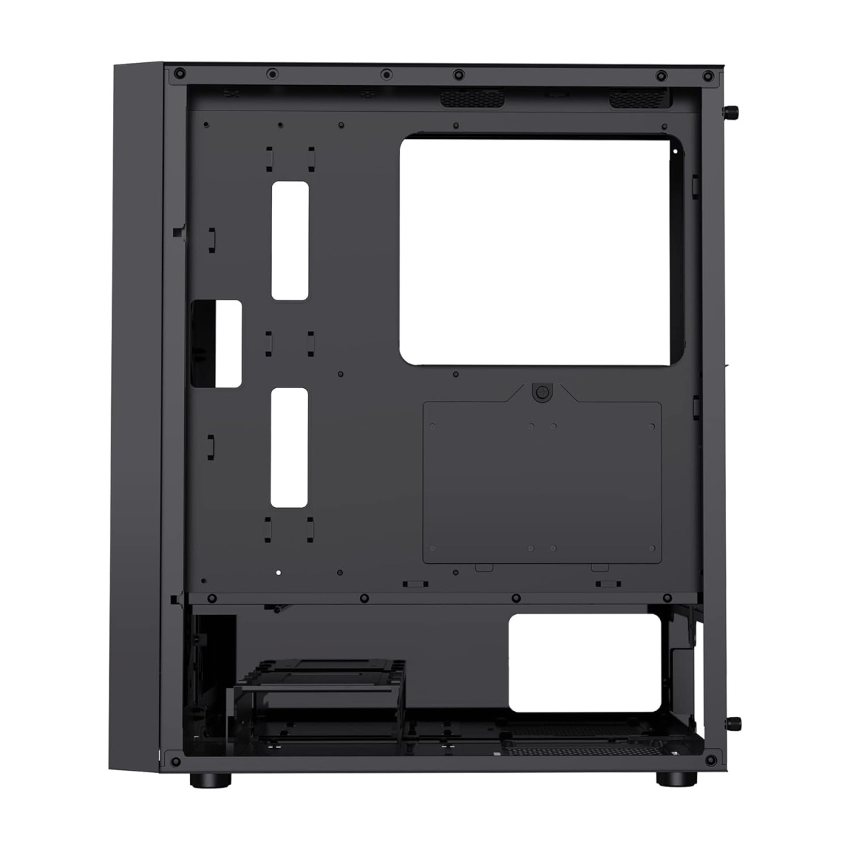 Ant Esports ICE-100 Mid-Tower Computer Case/Gaming Cabinet - Black | Supports ATX, Micro-ATX, Mini-ITX | Pre-Installed 2 x 140mm Front Fans and 1 x 140 mm Rear Fan