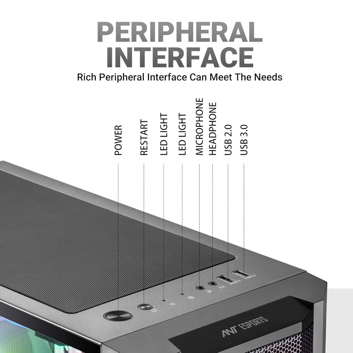 Ant Esports ICE-100 Mid-Tower Computer Case/Gaming Cabinet - Black | Supports ATX, Micro-ATX, Mini-ITX | Pre-Installed 2 x 140mm Front Fans and 1 x 140 mm Rear Fan