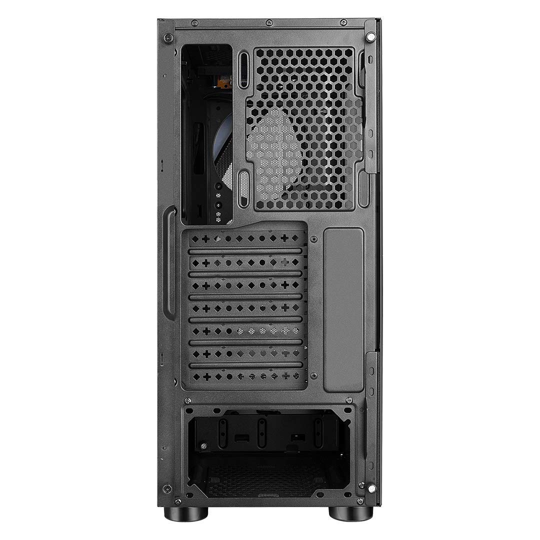 Ant Esports ICE-100 Mid-Tower Computer Case/Gaming Cabinet - Black | Supports ATX, Micro-ATX, Mini-ITX | Pre-Installed 2 x 140mm Front Fans and 1 x 140 mm Rear Fan