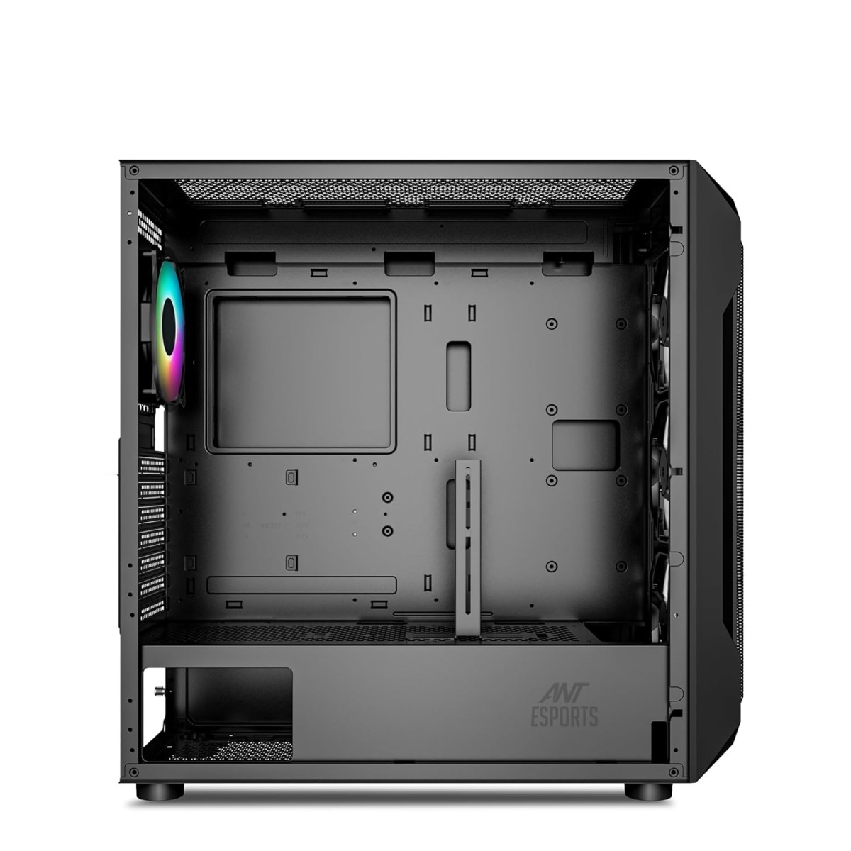 Ant Esports ICE-100 Mid-Tower Computer Case/Gaming Cabinet - Black | Supports ATX, Micro-ATX, Mini-ITX | Pre-Installed 2 x 140mm Front Fans and 1 x 140 mm Rear Fan