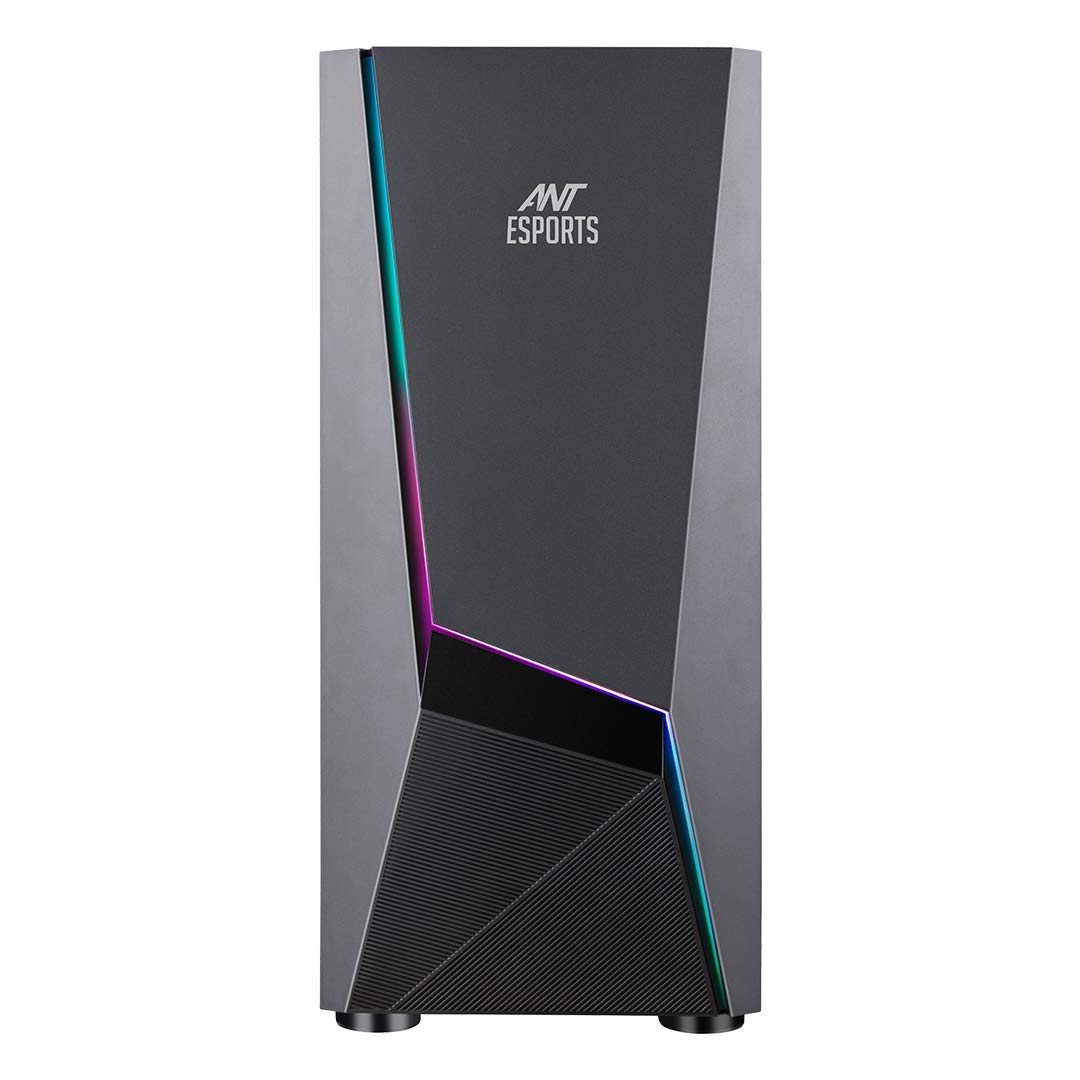 Ant Esports ICE-100 Mid-Tower Computer Case/Gaming Cabinet - Black | Supports ATX, Micro-ATX, Mini-ITX | Pre-Installed 2 x 140mm Front Fans and 1 x 140 mm Rear Fan