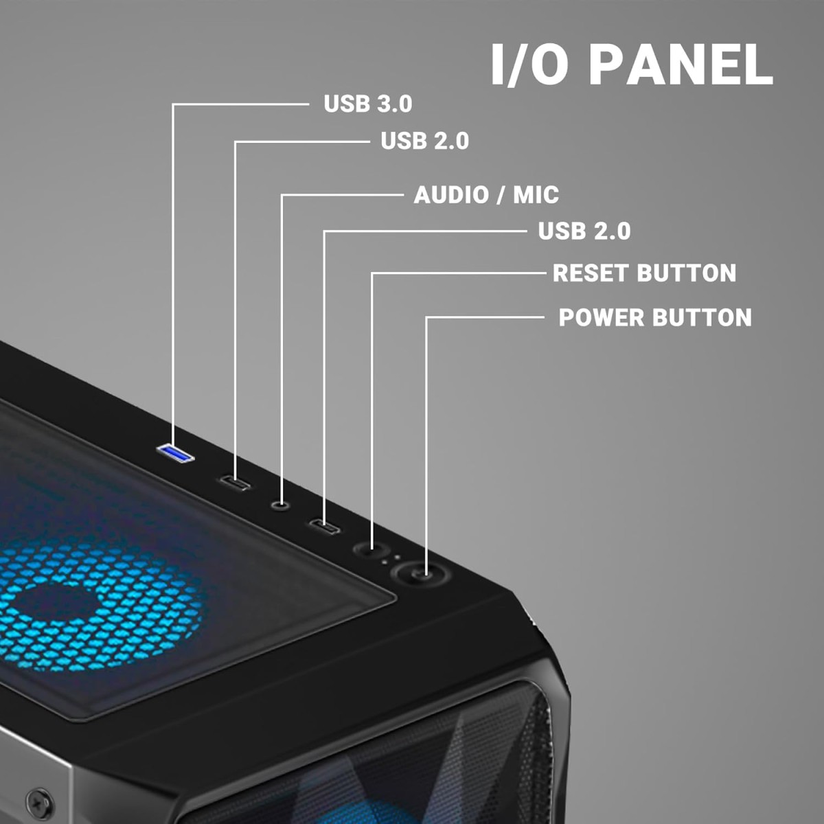 Ant Esports ICE- 112 Mid- Tower Computer Case/Gaming Cabinet - Black | Support ATX, Micro-ATX, ITX | Pre-Installed 3 Front Fans & 1 Rear Fan