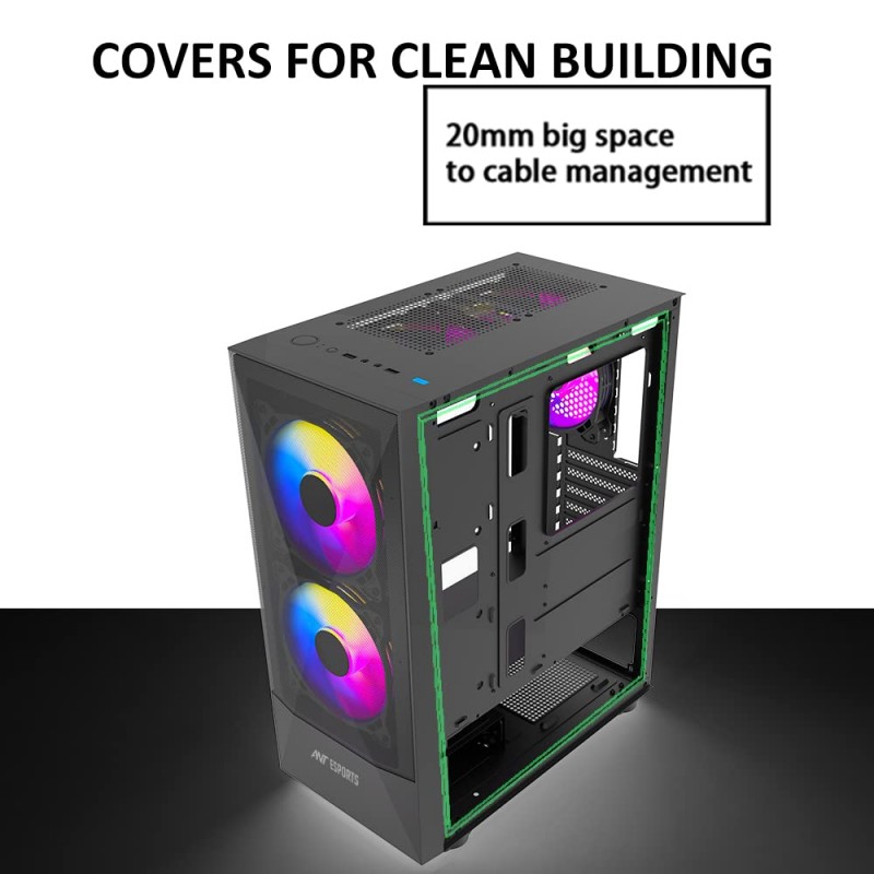 Ant Esports ICE-120AG Mid Tower Computer Case/Gaming Cabinet | Support ATX, Micro-ATX, Mini-ITX Motherboard with Pre-Installed 1 x 120 mm Black Rear Fan– Black Ant Esports ICE-120AG Mid Tower Computer Case/Gaming Cabinet | Support ATX, Micro-ATX, Mini-ITX Motherboard with Pre-Installed 1 x 120 mm Black Rear Fan– Black