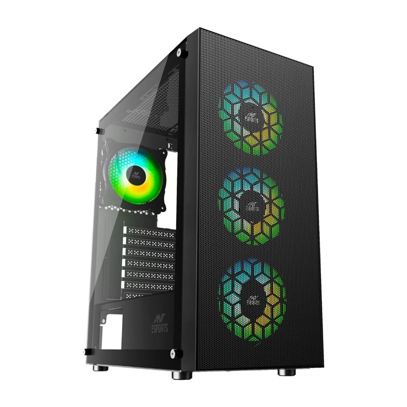 Ant Esports ICE-120AG Mid Tower Computer Case/Gaming Cabinet | Support ATX, Micro-ATX, Mini-ITX Motherboard with Pre-Installed 1 x 120 mm Black Rear Fan– Black Ant Esports ICE-120AG Mid Tower Computer Case/Gaming Cabinet | Support ATX, Micro-ATX, Mini-ITX Motherboard with Pre-Installed 1 x 120 mm Black Rear Fan– Black