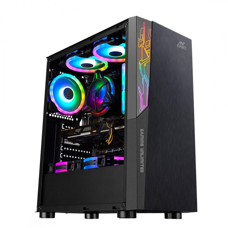 Ant Esports ICE-120AG Mid Tower Computer Case/Gaming Cabinet | Support ATX, Micro-ATX, Mini-ITX Motherboard with Pre-Installed 1 x 120 mm Black Rear Fan– Black Ant Esports ICE-120AG Mid Tower Computer Case/Gaming Cabinet | Support ATX, Micro-ATX, Mini-ITX Motherboard with Pre-Installed 1 x 120 mm Black Rear Fan– Black
